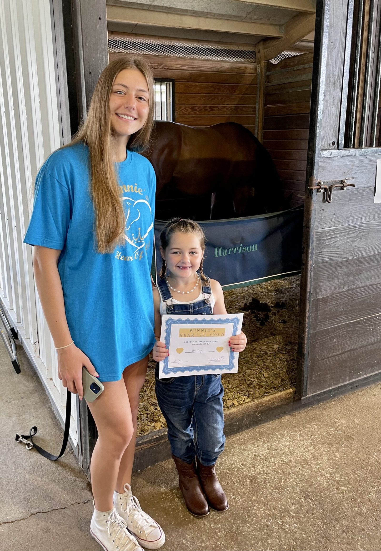 Children learning horsemanship at camp
